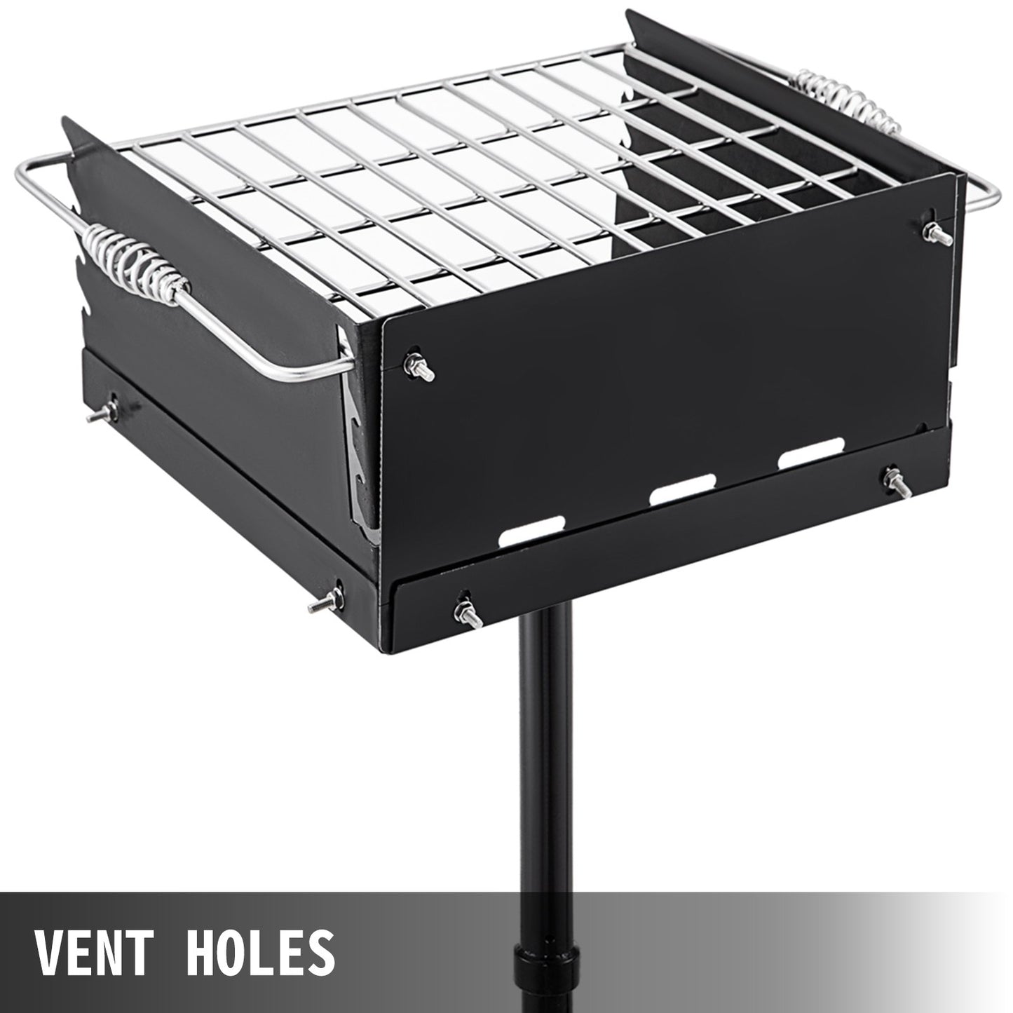VEVOR Outdoor Park Style Grill 16 x 16 Inch Park Style Charcoal Grill Carbon Steel