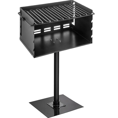 Outdoor Park Charcoal Grill, 0.5m x 0.35m, Carbon & Stainless Steel, Adjustable Height