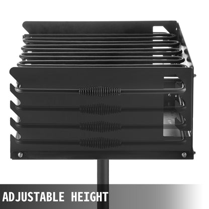 Outdoor Park Charcoal Grill, 0.5m x 0.35m, Carbon & Stainless Steel, Adjustable Height