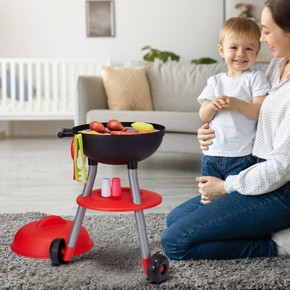 28 PCS BBQ Grill Playset, Kids Toys Kitchen Playset with Sound & Light, Little Chef Play, Interactive Grill Play Food Cooking Playset Barbecue Toy Grill for Toddlers Boys Girls 3-5 Birthday Gift
