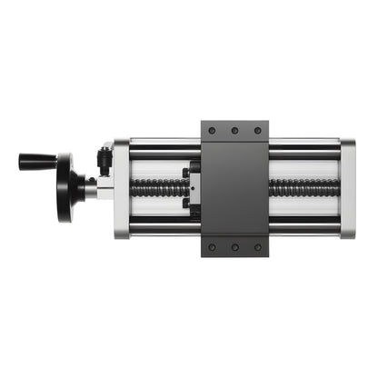 Linear Stage Actuator, 100 mm Effective Stroke, Ball Screw CNC Linear Motion Guide Rail, Double Optical Axis, C7 High-Precision, Bearing Slide Block, Manual Handwheel, for CNC Router X Y Z Axis