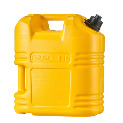 Fuel Container, 19 L, Gas Tank with Spout & Clear Scale, 15 L/min Max Flow Rate, Secure & Leak-proof, Portable Flat Fluid Container for Most Cars Motorcycle SUV ATV UTV, Yellow, 1 Pack