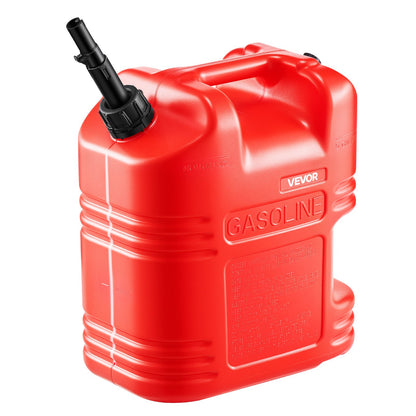 Fuel Container, 19 L, Gas Tank with Spout & Clear Scale, 15 L/min Max Flow Rate, Secure & Leak-proof, Portable Flat Fluid Container for Most Cars Motorcycle ATV UTV, Red, 1 Pack