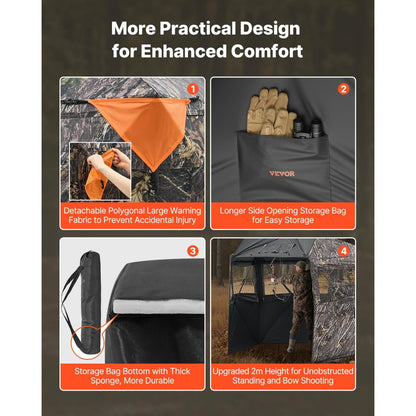 6-7 Person Portable Hunting Blind Ground Deer Duck Blind Carrying Bag