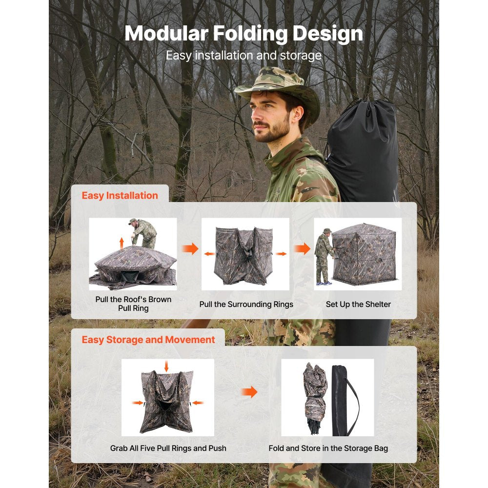 6-7 Person Portable Hunting Blind Ground Deer Duck Blind Carrying Bag