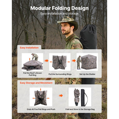 6-7 Person Portable Hunting Blind Ground Deer Duck Blind Carrying Bag