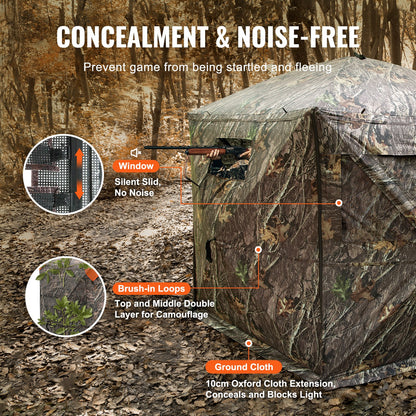VEVOR Hunting Blind, 288° See Through Ground Blind, 6-7 Person Pop Up Deer Blind