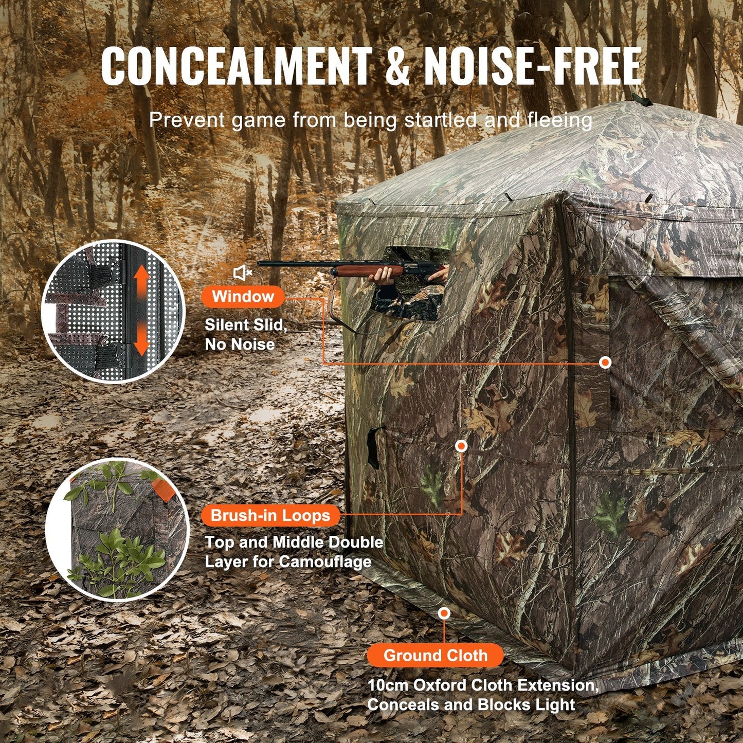 Portable 6-7 Person Hunting Blind with 288° View and Carrying Bag