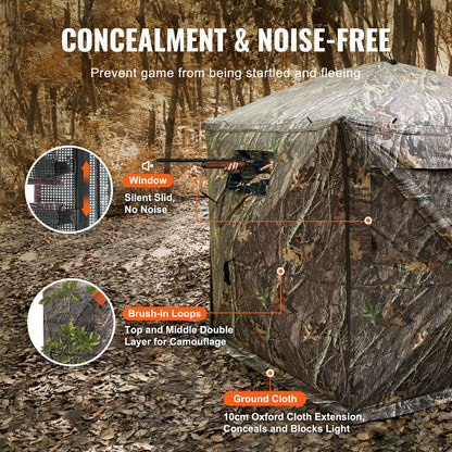 Portable 6-7 Person Hunting Blind with 288° View and Carrying Bag