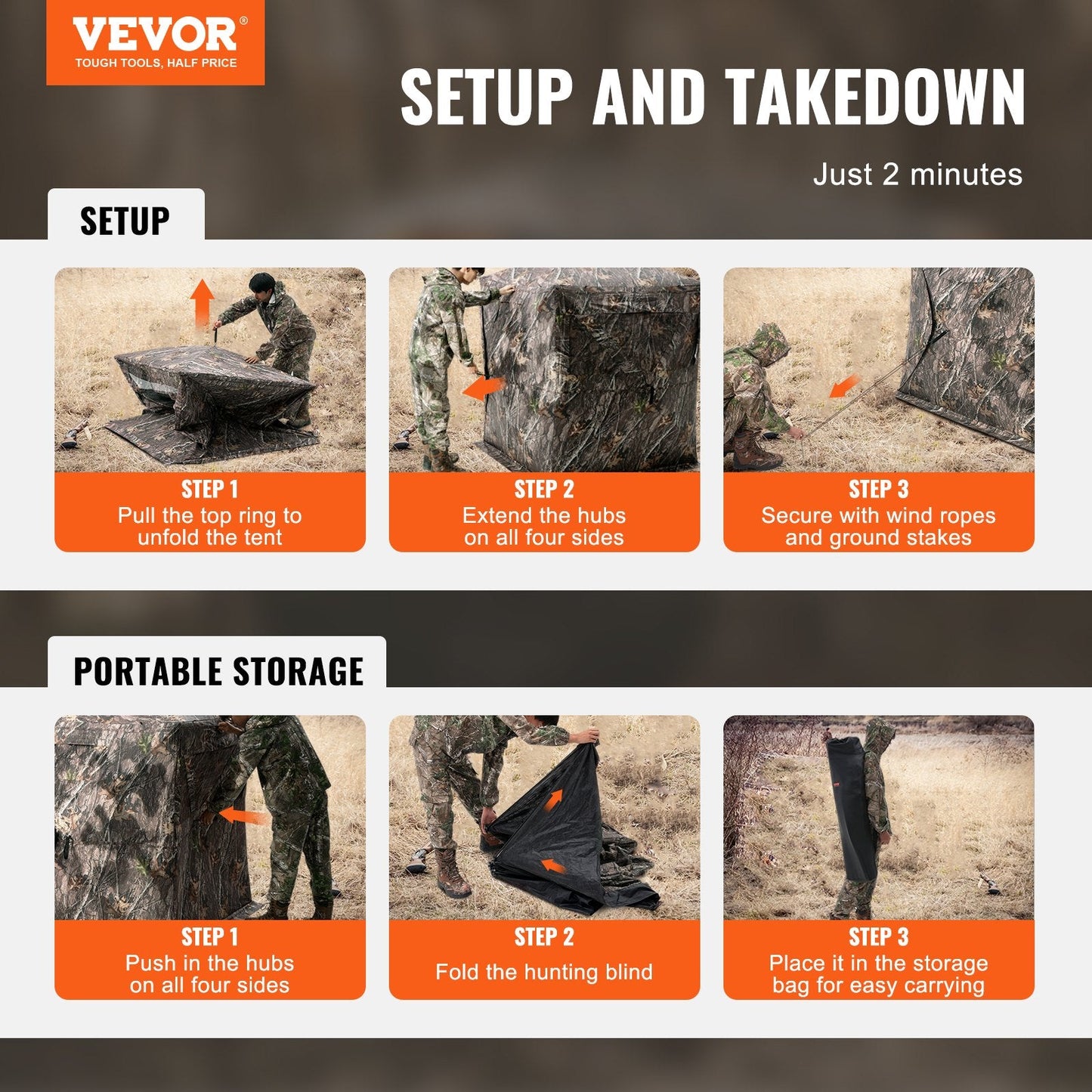 3-Person Pop-Up Hunting Blind with 270° View and Weatherproof Design