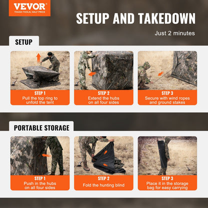 3-Person Pop-Up Hunting Blind with 270° View and Weatherproof Design