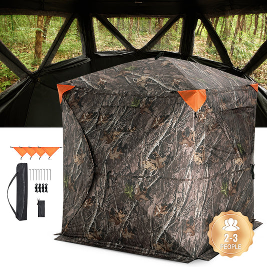 VEVOR Hunting Blind, 270° See Through Ground Blind, 2-3 Person Pop Up Deer Blind