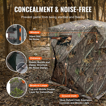 270° See-Through Pop-Up Hunting Blind for 1-2 People, Waterproof & Portable