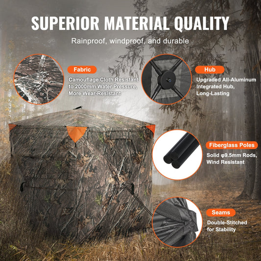 Pop-Up Hunting Tent, 270° View, 2-3 Person, Portable & Weatherproof Blind