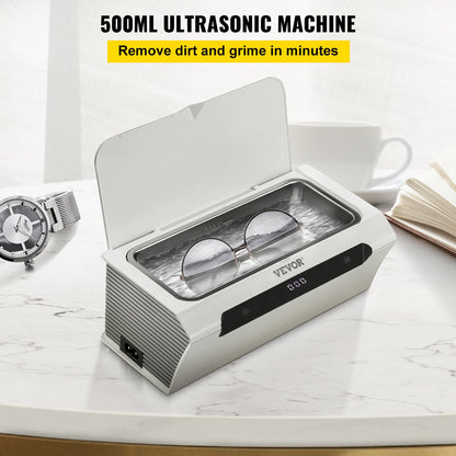 VEVOR Ultrasonic Jewelry Cleaner, 500ML 45 kHz, Professional Ultra Sonic Cleaner
