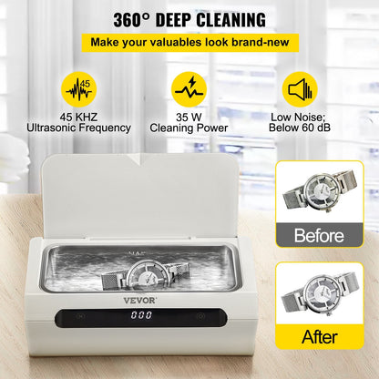 Professional Ultrasonic Cleaner, 500ml, 45kHz, with Digital Timer and Touch Control