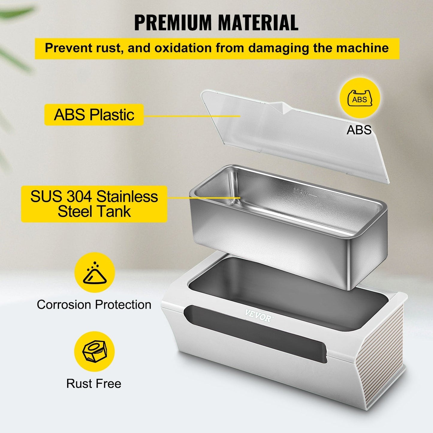 Professional Ultrasonic Cleaner, 500ml, 45kHz, with Digital Timer and Touch Control