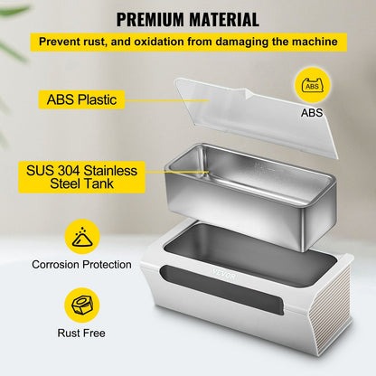 Professional Ultrasonic Cleaner, 500ml, 45kHz, with Digital Timer and Touch Control