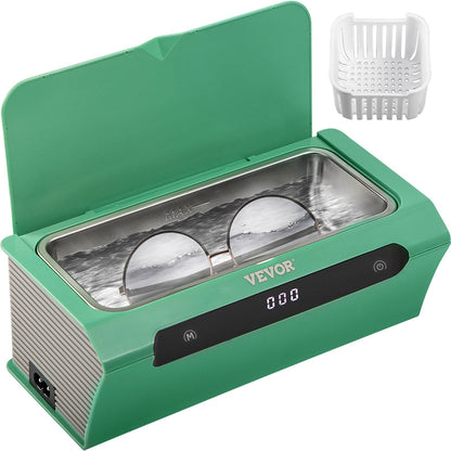 Ultrasound Jewelry Cleaner, 500ml, Green, for Deep Gentle Cleansing, Touch Panel