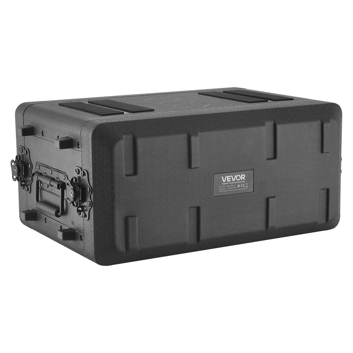 4U Rack Case, 260 mm Depth, Rackmount Flight Case Shallow Rack with Microphone Compartments, Polyethylene Construction, Recessed Twist Latches, Easy Installation, for Amplifier, Audio, DJ Mixer