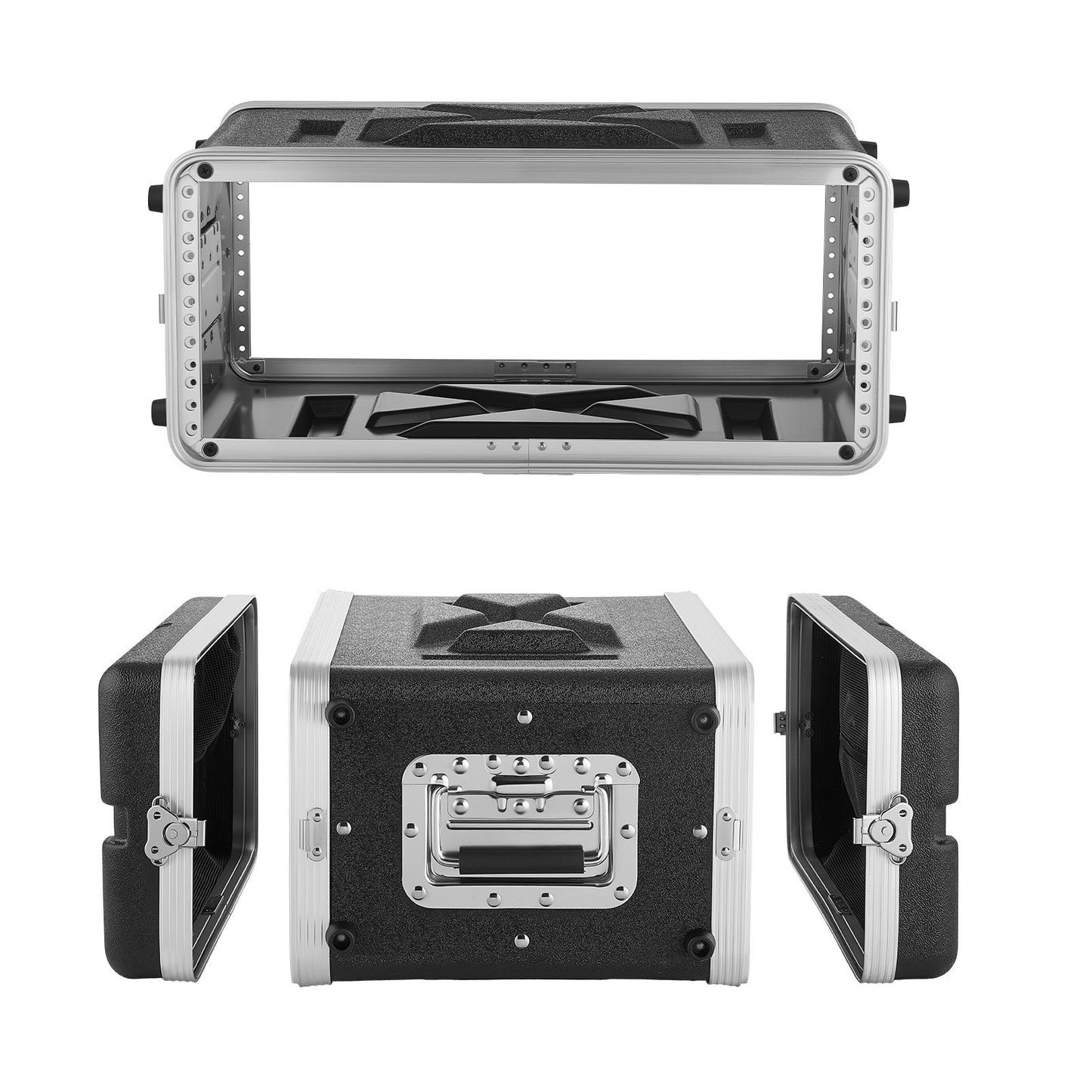4U Rack Case, 310 mm Depth, Server Rack Cabinet Shallow with ABS Construction, Heavy Duty Recessed Twist Latches, Detachable Front & Back Cover, Easy Installation, for Amplifier, Audio, DJ Mixer