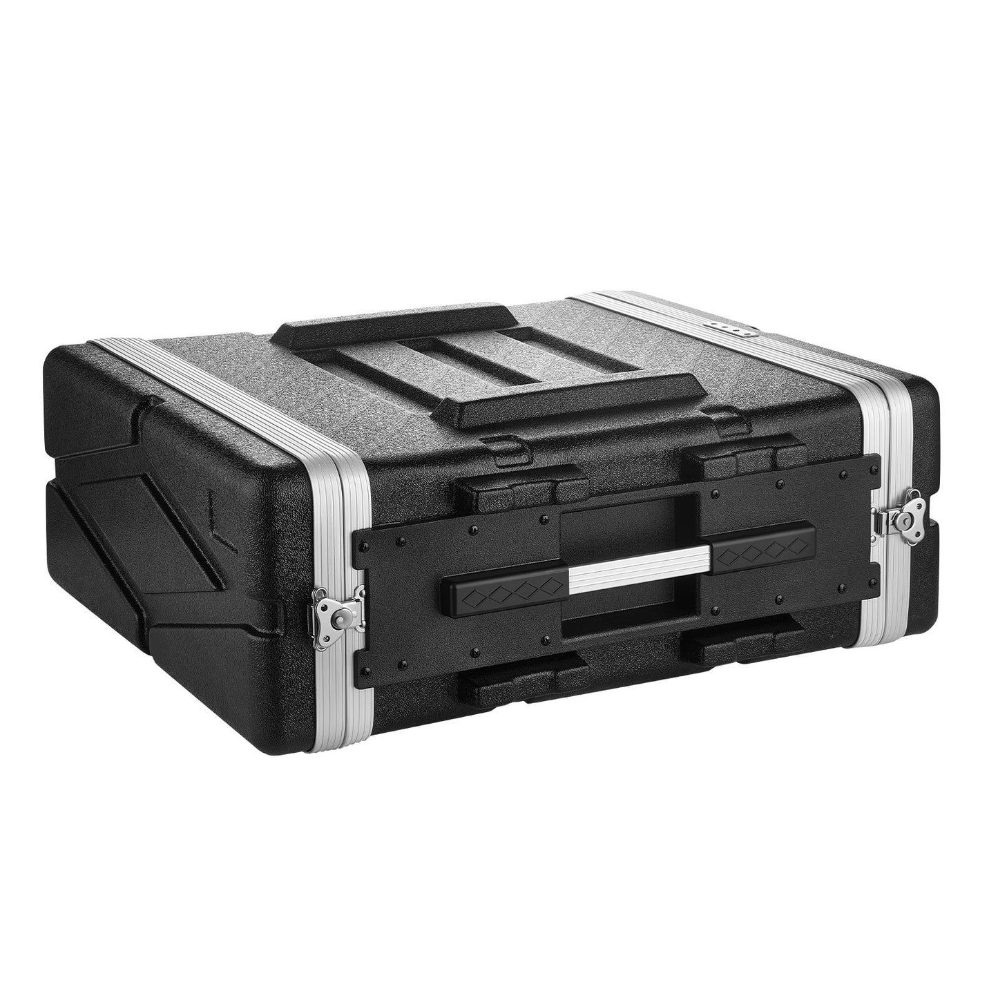 4U Rack Case, Standard 480 mm Depth, Server Rack Cabinet with ABS Construction, Heavy Duty Recessed Twist Latches, Detachable Front & Back Cover, Easy Installation, for Amplifiers, DJ Mixers