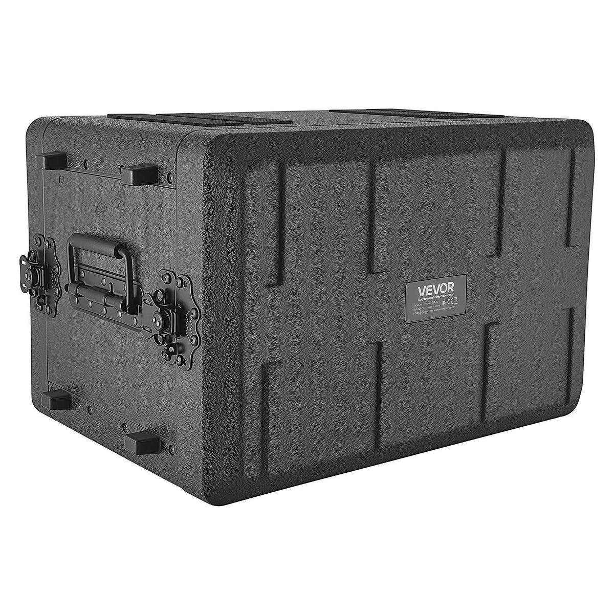 6U Rack Case, 260 mm Depth, Rackmount Flight Case Shallow Rack with Microphone Compartments, Polyethylene Construction, Recessed Twist Latches, Easy Installation, for Amplifier, Audio, DJ Mixer