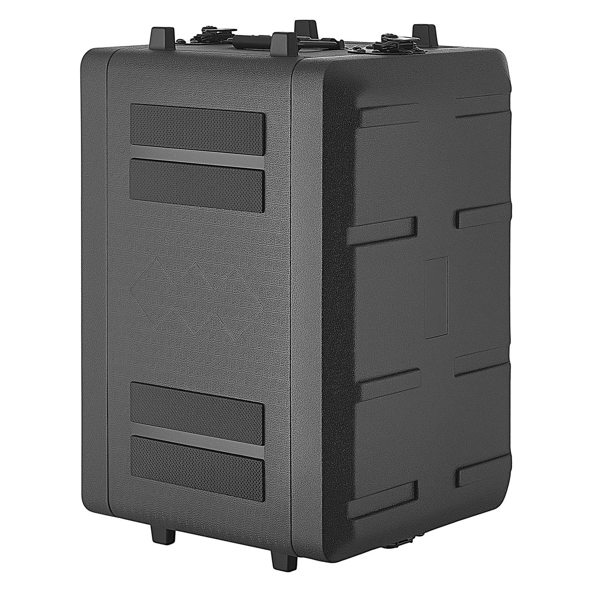 6U Rack Case, 260 mm Depth, Rackmount Flight Case Shallow Rack with Microphone Compartments, Polyethylene Construction, Recessed Twist Latches, Easy Installation, for Amplifier, Audio, DJ Mixer