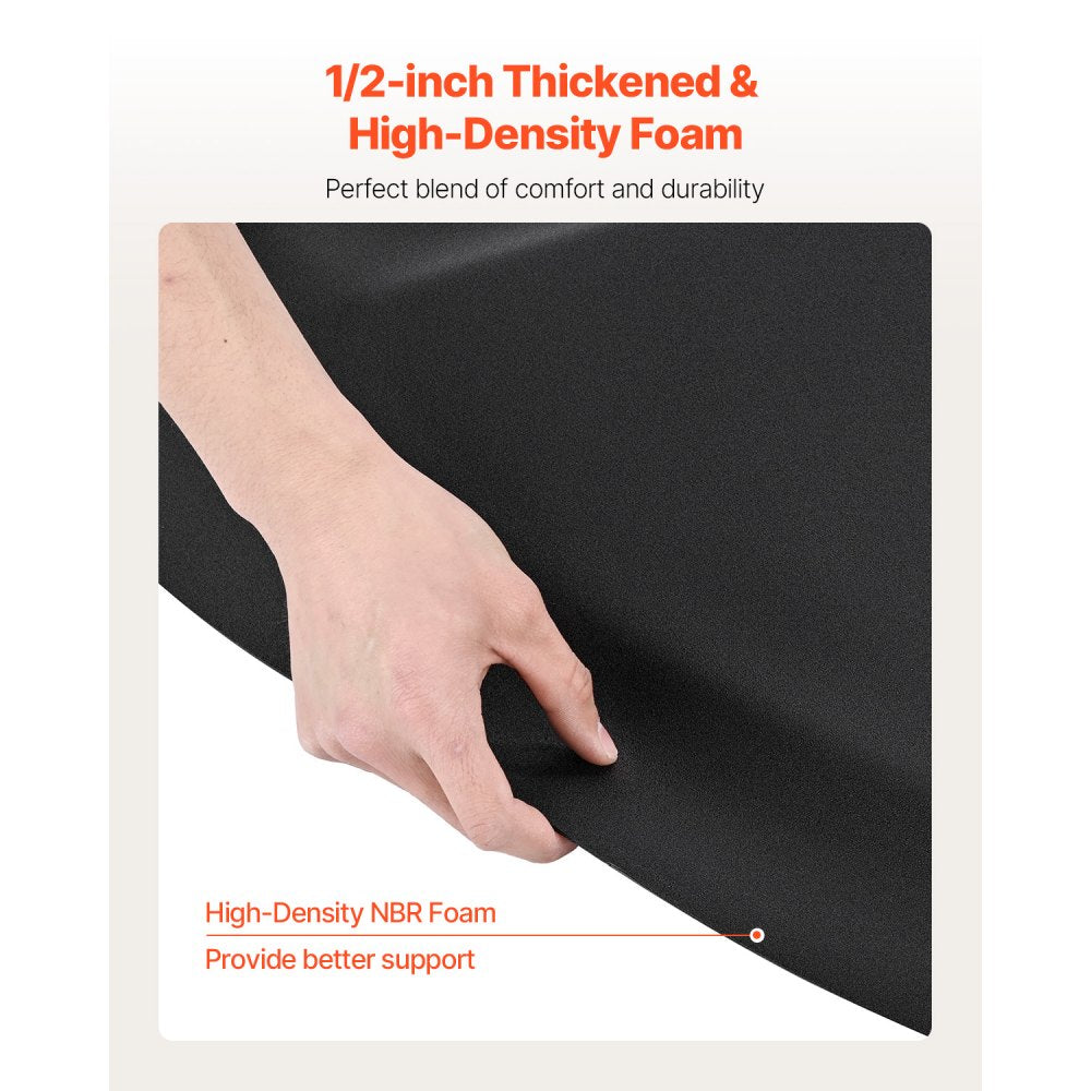 VEVOR Salon Mat for Hair Stylist 1520 x 910 mm Semicircle Salon Mat 13mm Thick