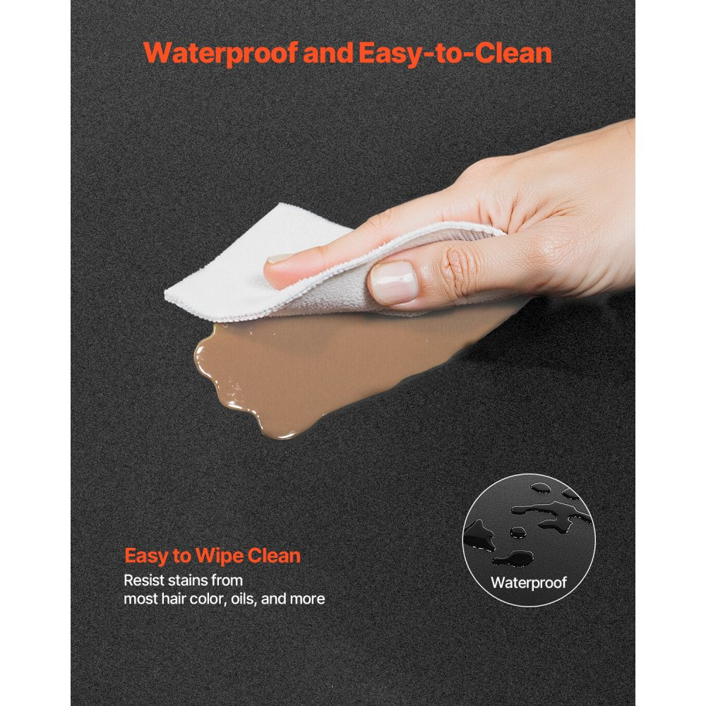 VEVOR Salon Mat for Hair Stylist 1520 x 910 mm Semicircle Salon Mat 13mm Thick
