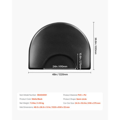 Salon Mat for Hair Stylist 1220 x 930 mm Semicircle Salon Mat 25mm Thick