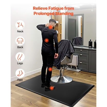 VEVOR Salon Mat for Hair Stylist 1525 x 915 mm Rectangle Salon Mat 23mm Thick