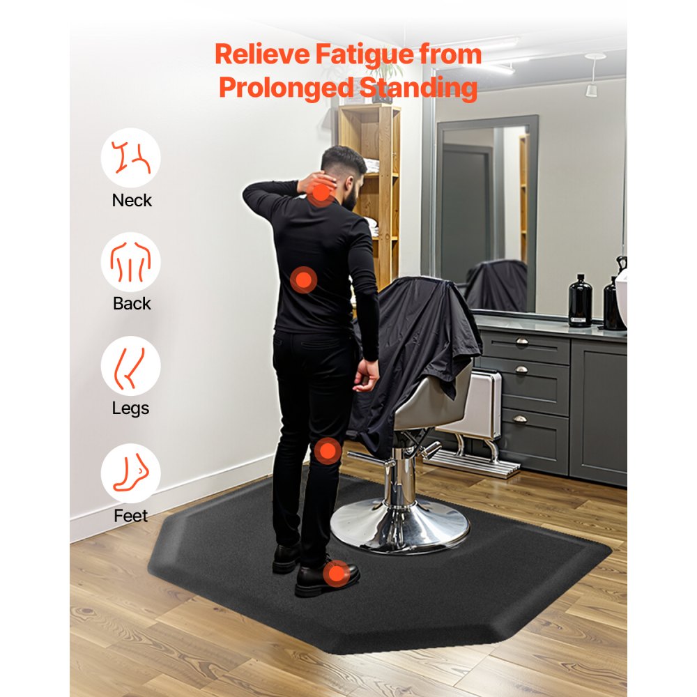 VEVOR Salon Mat for Hair Stylist 1225 x 1505 mm Hexagon Salon Mat 13mm Thick