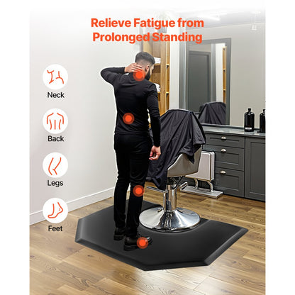 VEVOR Salon Mat for Hair Stylist 1225 x 1505 mm Hexagon Salon Mat 25mm Thick