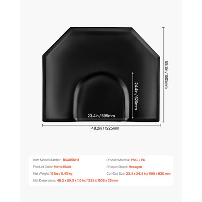 VEVOR Salon Mat for Hair Stylist 1225 x 1505 mm Hexagon Salon Mat 25mm Thick