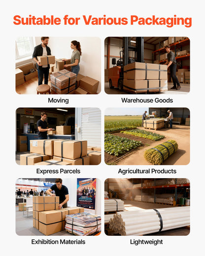 Banding Strapping Kit, Heavy Duty Banding Sealer Tool with 610 m PET Band, 600 Metal Seals, 200 Corner Protectors, Plastic Pallet Packaging Strapping Kit for Warehouse, Transportation, Home