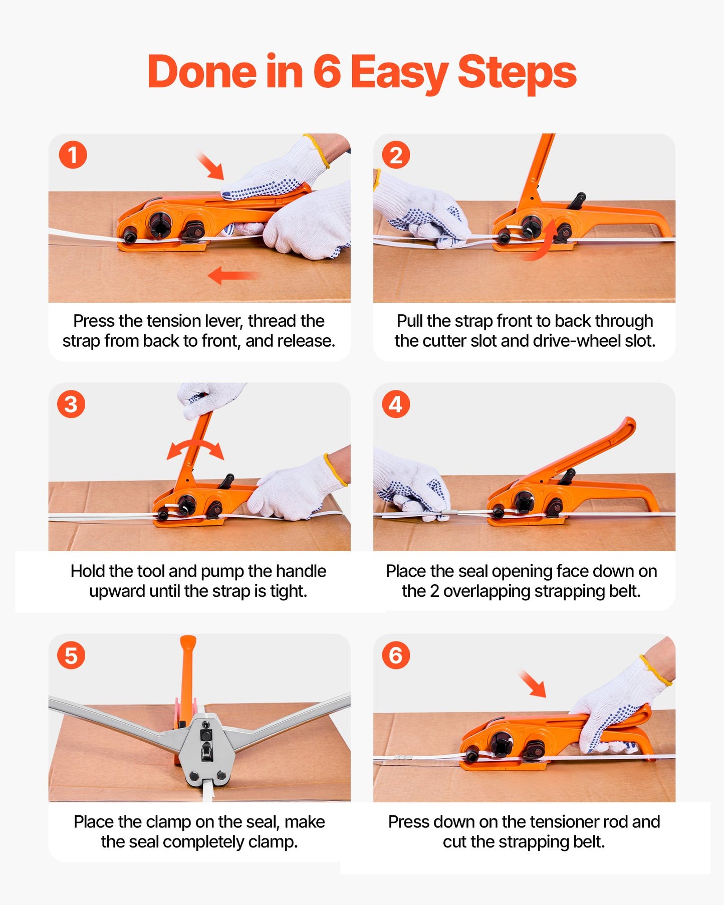 Banding Strapping Kit, Heavy Duty Banding Sealer Tool with 975 m Length PP Band, 1000 Metal Seals, 50 Corner Protectors, Plastic Pallet Packaging Strapping Kit for Warehouse/Shipping/Moving