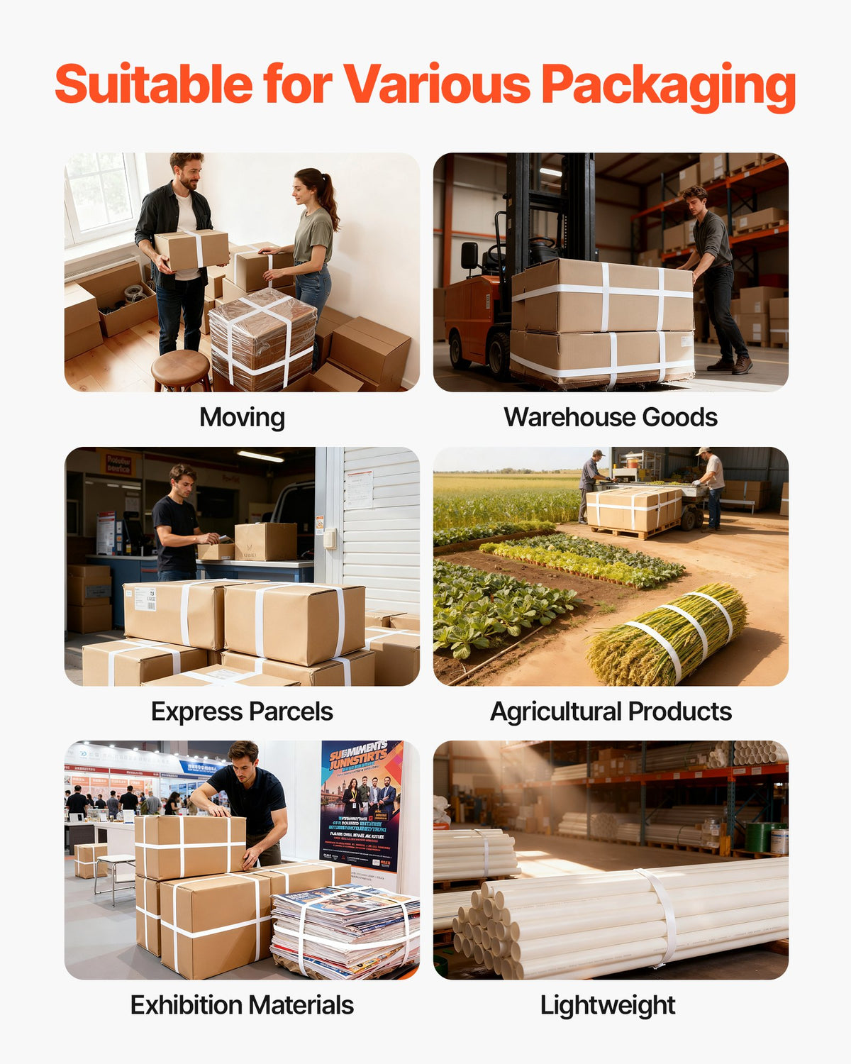 Banding Strapping Kit, Heavy Duty Banding Sealer Tool with 975 m Length PP Band, 1000 Metal Seals, 50 Corner Protectors, Plastic Pallet Packaging Strapping Kit for Warehouse/Shipping/Moving