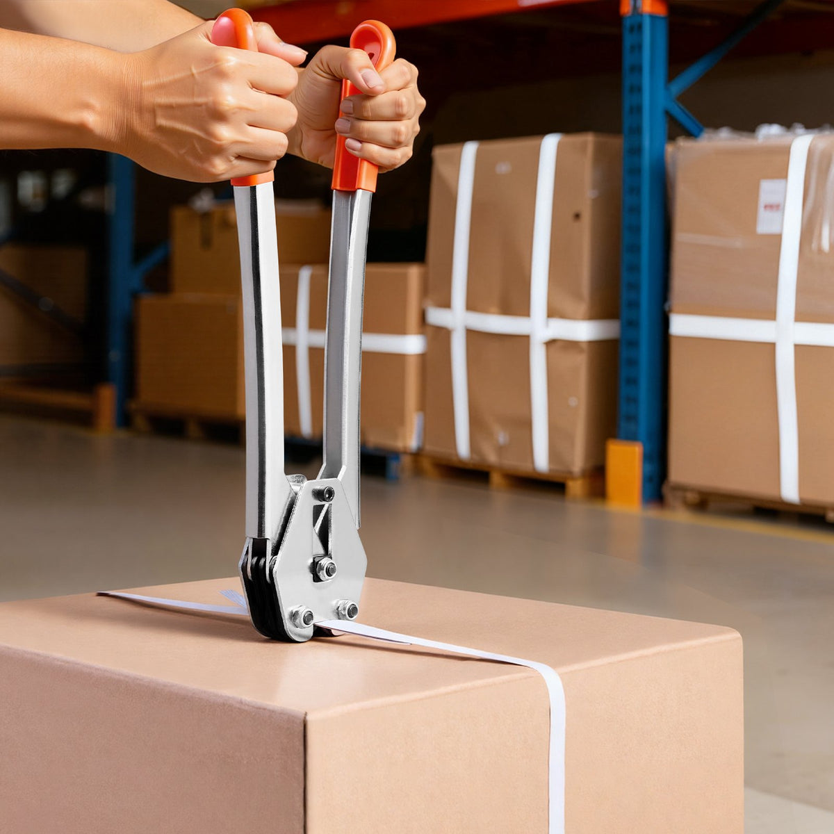 Banding Strapping Kit, Heavy Duty Banding Sealer Tool with 975 m Length PP Band, 1000 Metal Seals, 50 Corner Protectors, Plastic Pallet Packaging Strapping Kit for Warehouse/Shipping/Moving
