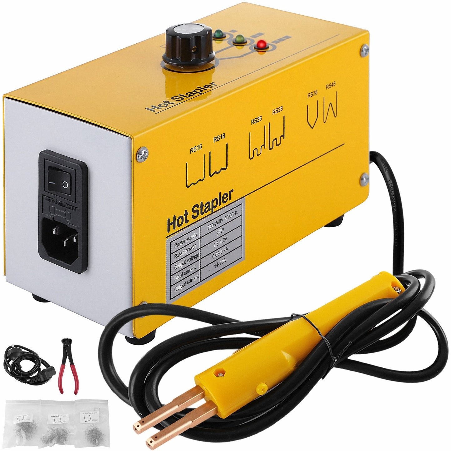 Auto Car Bumper Plastic Welder Kit with 300 Staples and Adjustable Heat Settings
