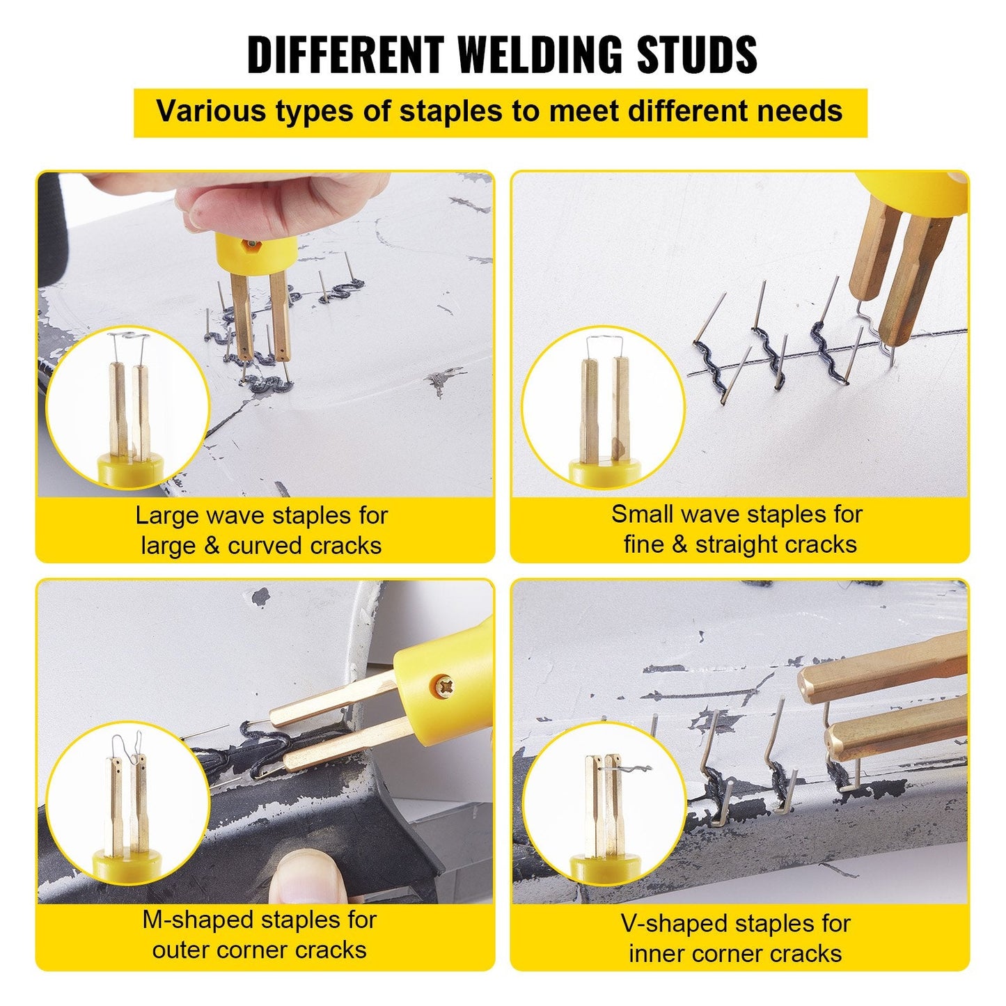 Plastic Welder & Bumper Repair Kit with 600 Staples - 20W Adjustable Heat Power