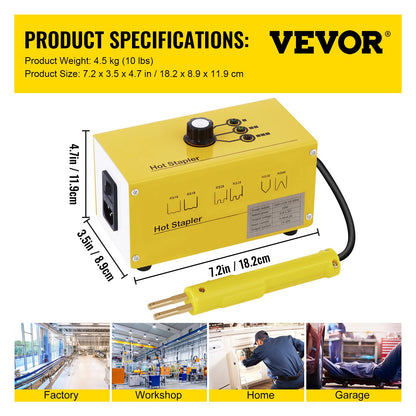 Vevor Hot Stapler Plastic Welder Tool Car Damaged Bumper Repair Kit with 600Pcs