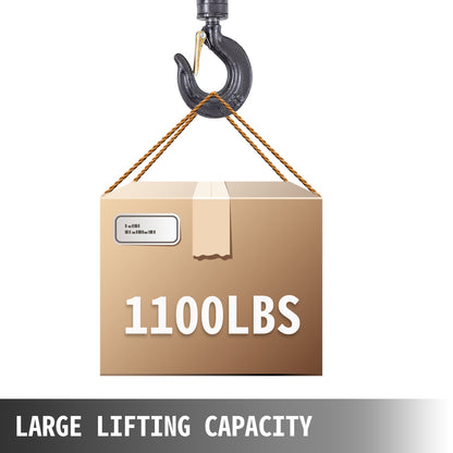 VEVOR Chain Hoist 1100lbs/0.5ton, Chain Block Hoist Manual Chain Hoist 20ft/6m Block