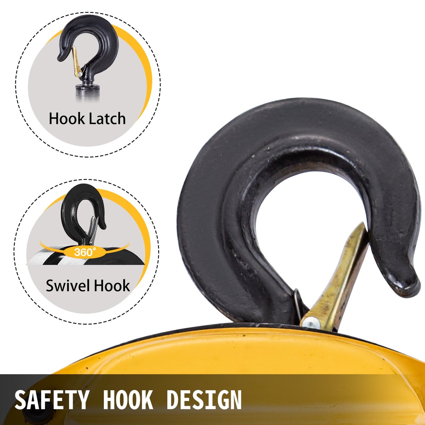 VEVOR Chain Hoist 1100lbs/0.5ton, Chain Block Hoist Manual Chain Hoist 20ft/6m Block