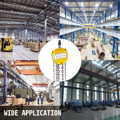 Manual Chain Hoist 0.5 Ton, 6m Lift Capacity with Safety Hooks and Durable Shell