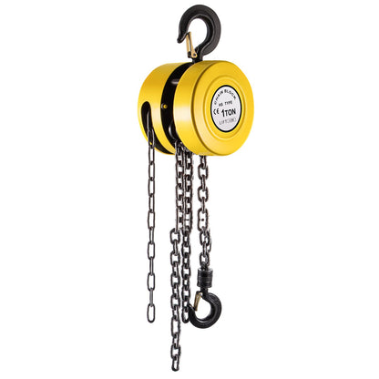 VEVOR Chain Hoist Chain Block 1 T Capacity 4.5 M Lift Steel Construction Yellow