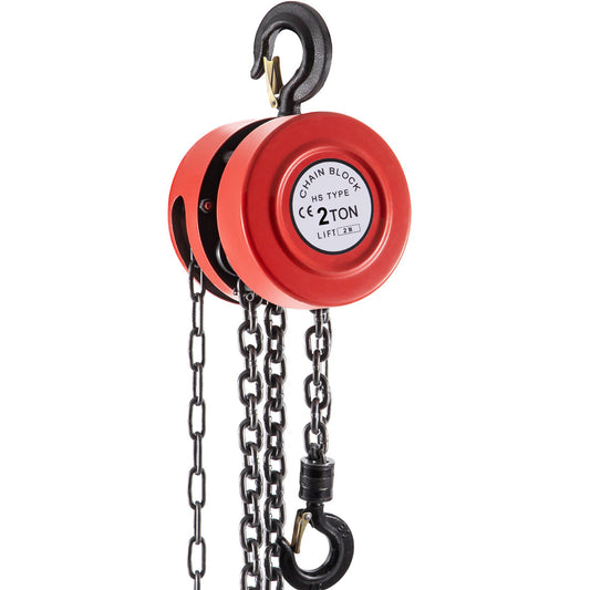 VEVOR Chain Hoist Chain Block 2 Ton Capacity 2 M Lift Steel Construction Red