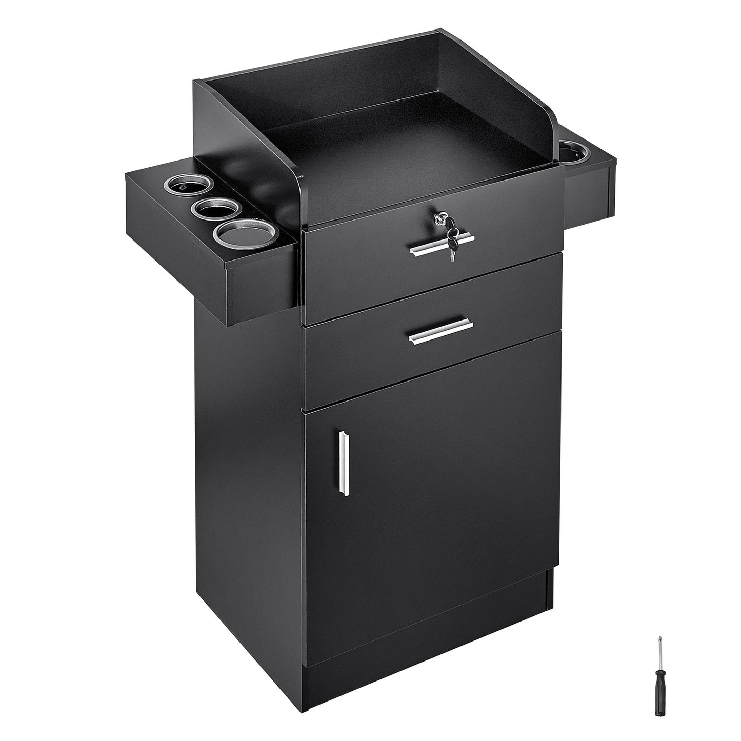 VEVOR Salon Storage Cabinet, Barber Salon Station for Hair Stylist, Hair Stylist