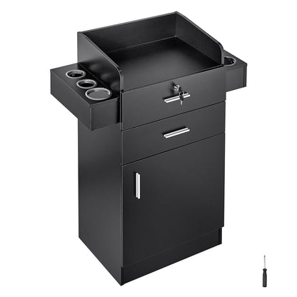 VEVOR Salon Storage Cabinet, Barber Salon Station for Hair Stylist, Hair Stylist