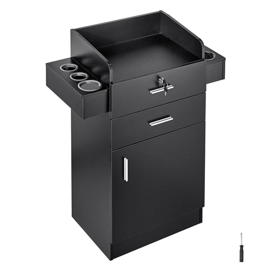 VEVOR Salon Storage Cabinet, Barber Salon Station for Hair Stylist, Hair Stylist